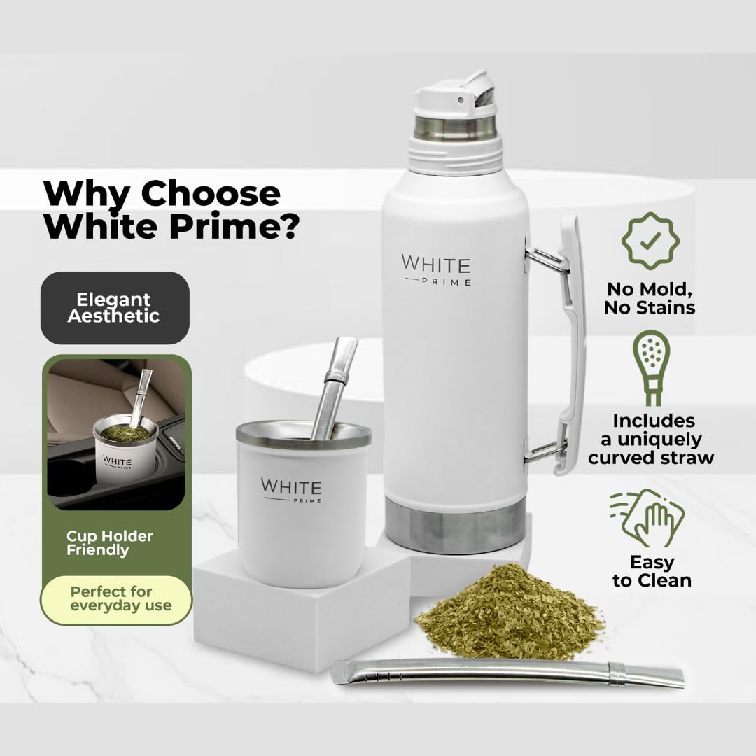 Amazon.com: WHITE Prime 6 oz Mate Gourd with Bombilla – Stainless